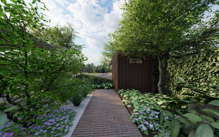 Luxe welnesstuin met uitzicht