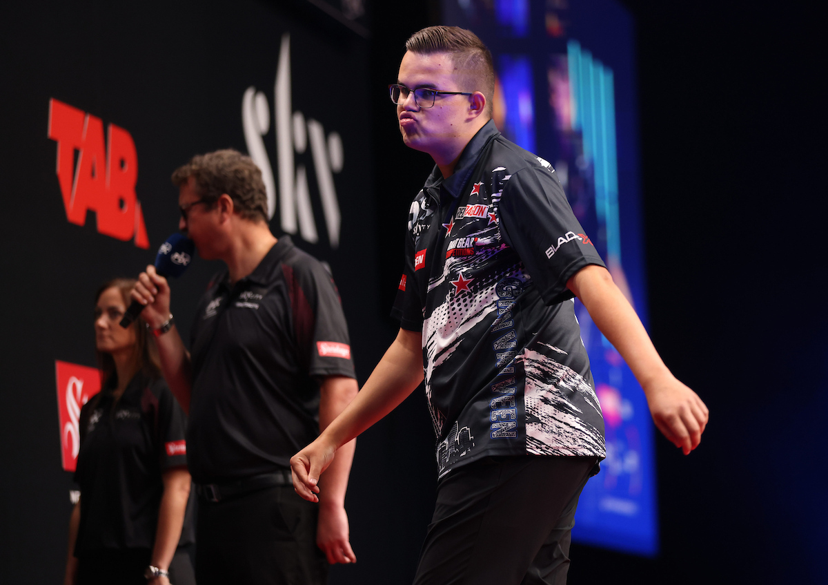 Gian van Veen  NZ Darts Masters at Spark Area, Auckland on Friday August 14 2026. Photo: Stephen Parker / www.photosport.nz