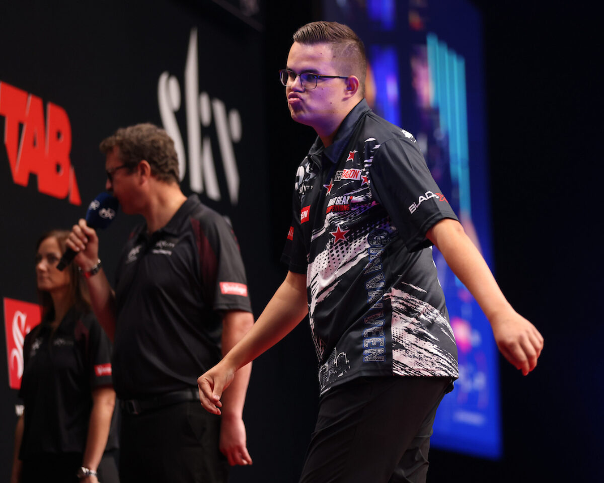 Gian van Veen  NZ Darts Masters at Spark Area, Auckland on Friday August 14 2026. Photo: Stephen Parker / www.photosport.nz